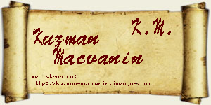 Kuzman Mačvanin vizit kartica